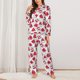 thumbnail image 2 of Balery Christmas Hat Conjunto de Pijama con Estampado para Mujer, Conjunto de Dos Piezas con Manga Larga, Ropa de Dormir Suave con Bolsillos, Pijamas Cómodos-Small, 2 of 7