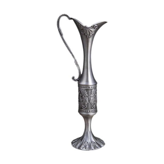 Fancyes Creative Flower Vase Crafts European Retro Vase for Office Study Room Indoor Vintage Silvery