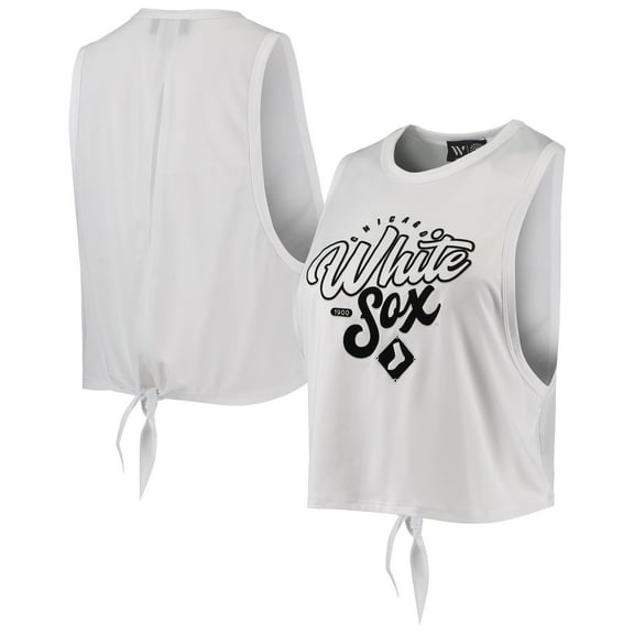 Women's The Wild Collective White Chicago White Sox Open Back Twist-Tie Tank Top