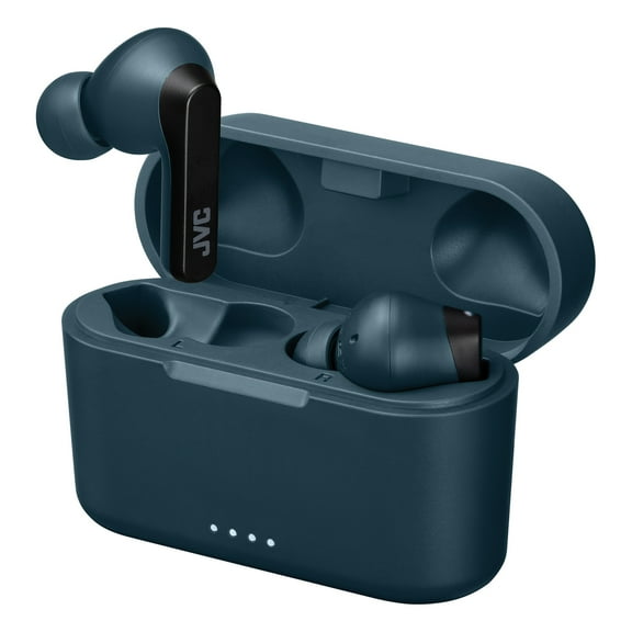 JVC HAA9TA RIPTIDZ Bluetooth Earbuds, True Wireless with Charging Case (Navy)