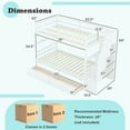 thumbnail image 3 of Costway Twin Over Twin Bunk Bed with Storage Stairs & Drawers Full-length Guardrails White, 3 of 10