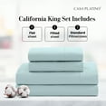 thumbnail image 2 of Casa Platino California King Sheets – 100% Cotton Sheet Set, Silky Soft Percale for Restful Nights, Easy to Wash, Snug Fit 15" Deep Pocket - Cool Blue, 2 of 6