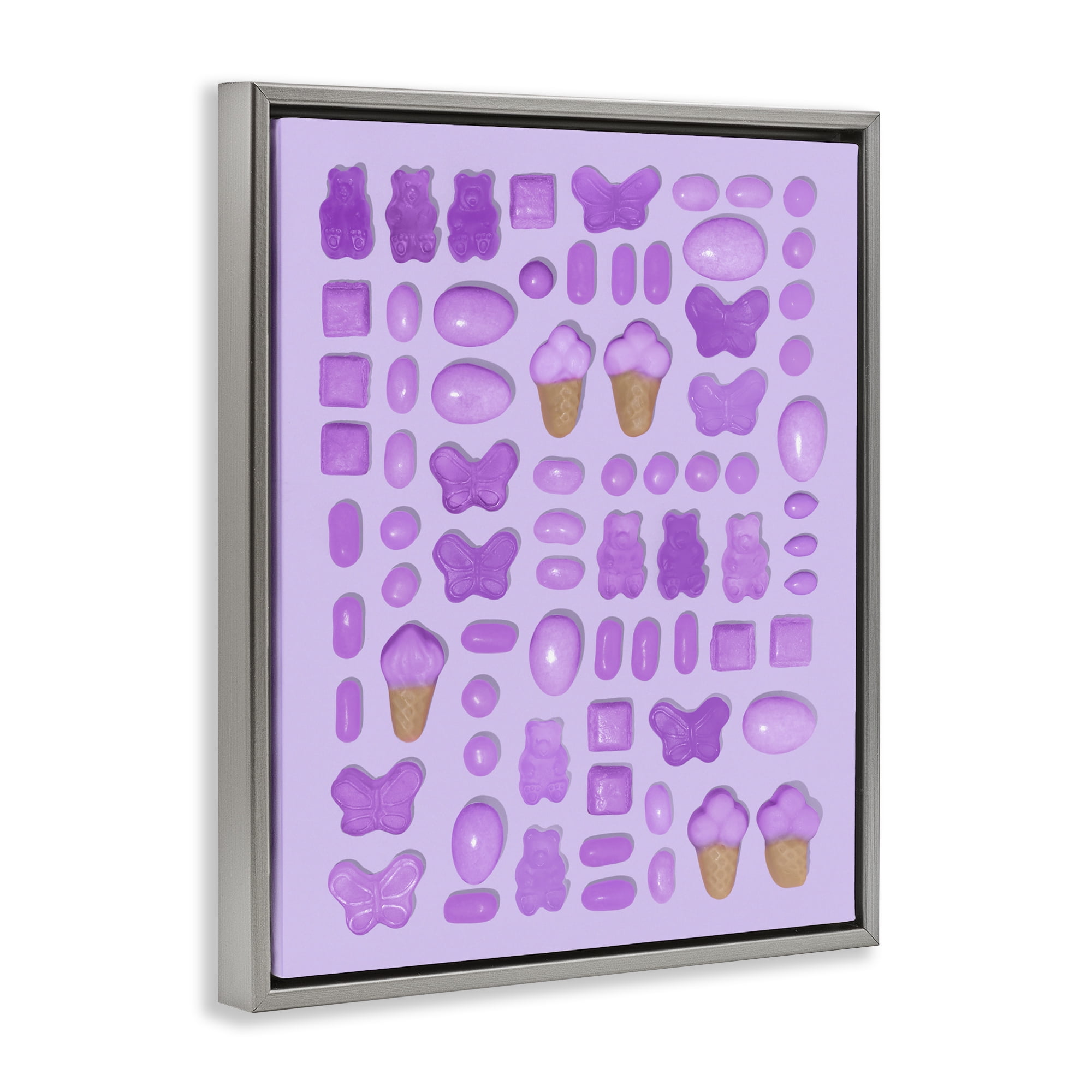 Stupell Industries Lilac Purple Toned Candies Gray Framed Floater Canvas Wall Art, design by LISH Creative