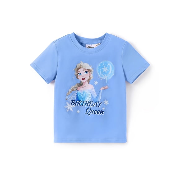 Camiseta Disney Frozen Elsa de algodón para cumpleañeros para niña de 2 a 6 años