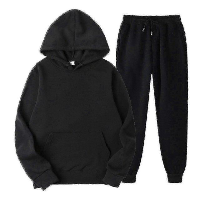 Hooded Drawstring Sweatpant Set for Jogging and Comfortable Pullover Sweatsuits