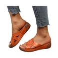 thumbnail image 3 of EKVAHL Orthopedic Sandals for Women with Arch Support Wedge Heel Sandals Open Toe Plantar Fasciitis Feet Slippers Comfortable Casual Wedge Slides, 3 of 6