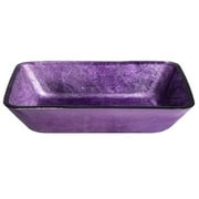 Eden Bath EB-GS78 4.5 in. Rectangular Foil Glass Vessel Sink, Purple