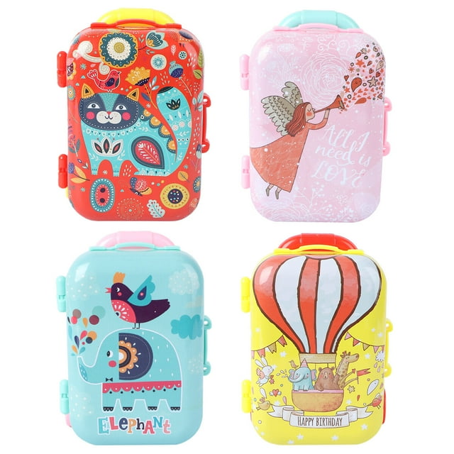 MasteelfCA 4Pcs Suitcase Toy Funny Play House Toy Kids Educational Plaything Random Style