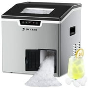SYCEES 2-in-1 Countertop Ice Maker Machine & Ice Shaver - 44lbs/Day, Stainless Steel
