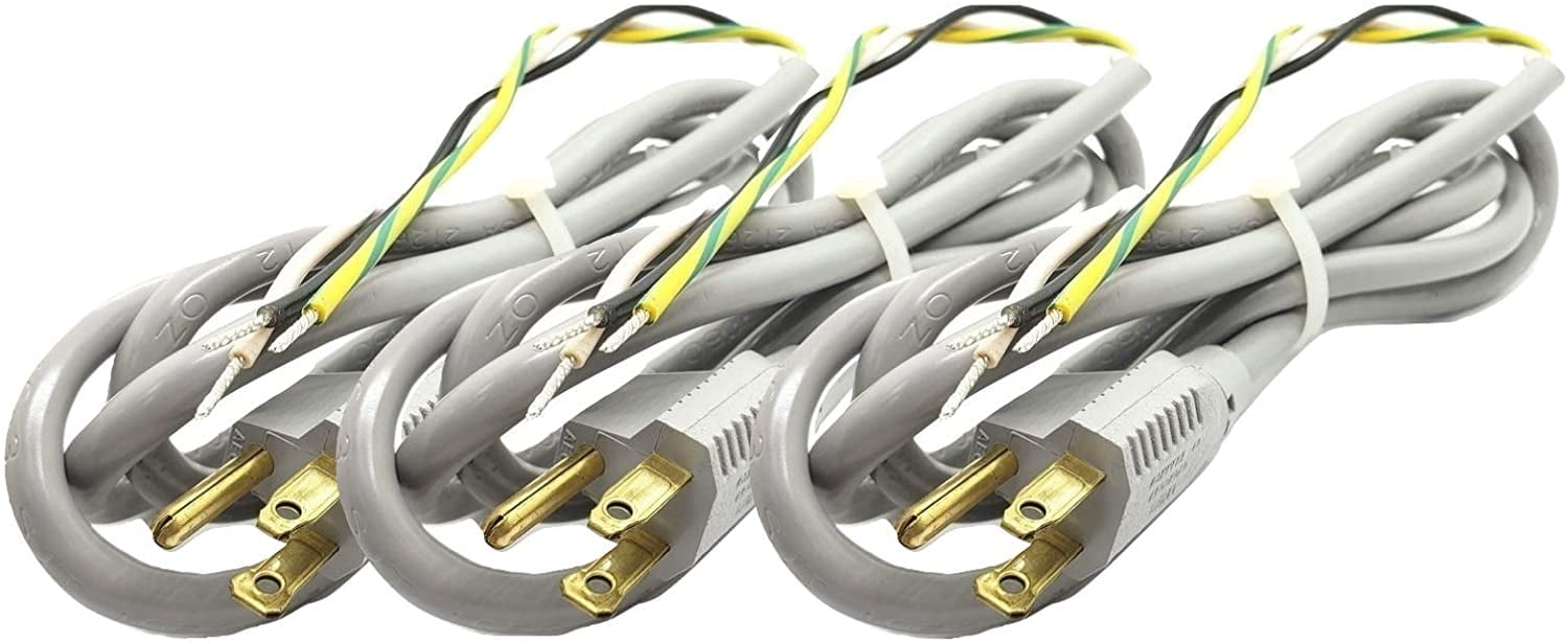 5FT 16GA Gray Grounded 3 Pronged Replacement Power Cord, 3Wire with