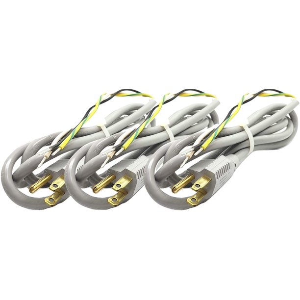 5FT 16GA Gray Grounded 3 Pronged Replacement Power Cord, 3Wire with