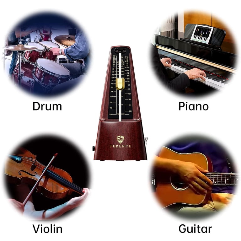 Terence Mechanical Metronome, Wooden, 40-208 BPM, Brown photo 6