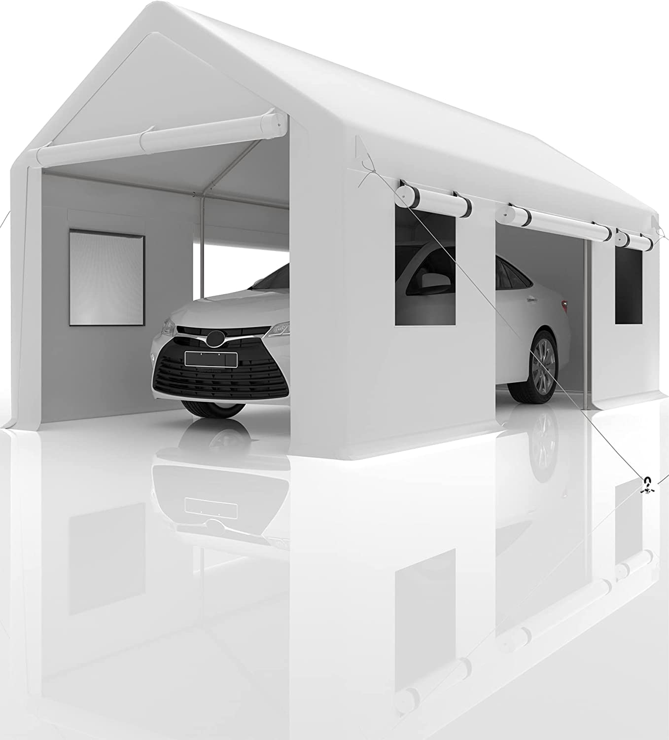 Carport 10'x20', Heavy Duty Steel Canopy Portable Garage with Height