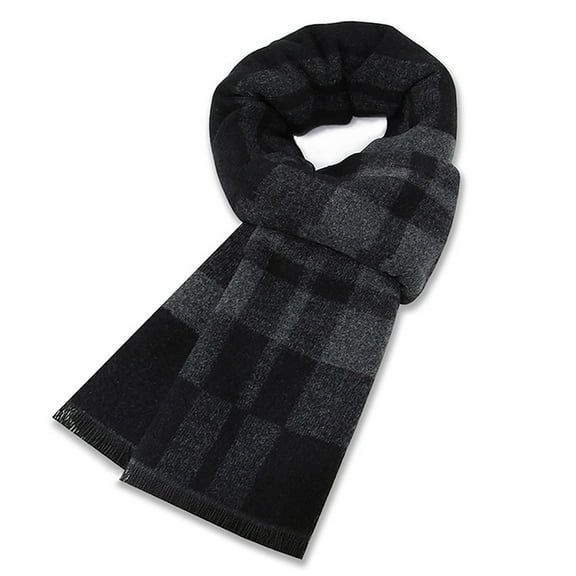 Men's Winter Warm Thick Classic Modern Imitation Scarf 180 X 30 Cm, Black One Size, Size One Size