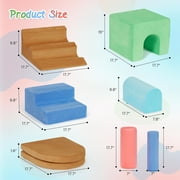 Naipo 8-Pcs Climbing Block Colourful 3D Foam Toddlers Toys,8 in 1 Playset Climbing Toy,Toddler Playground Climber for Climb,Crawl for Nursery,Indoor Foam Play Block