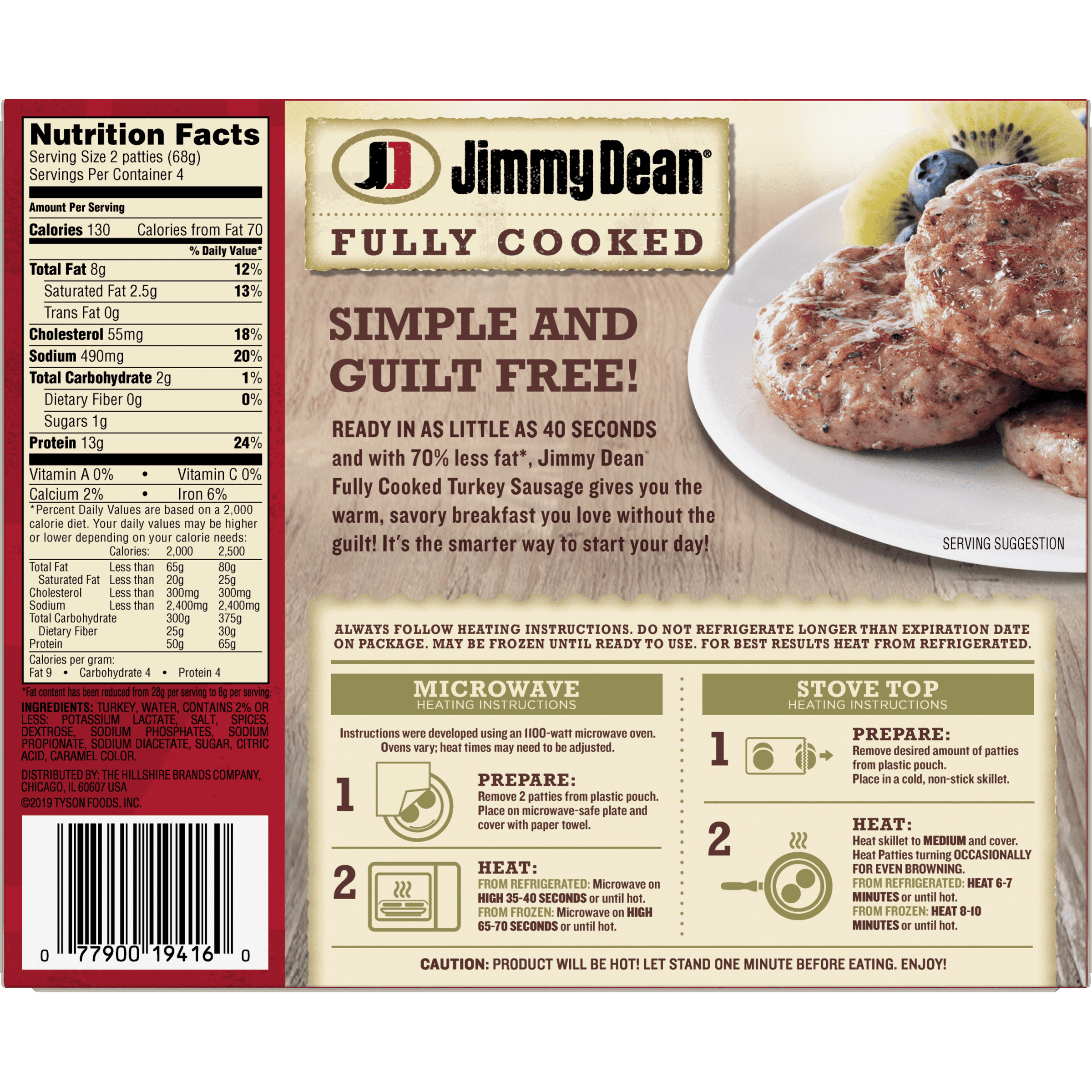 Jimmy Dean Sausage Patty Nutrition Information Nutrition Ftempo