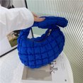 thumbnail image 4 of Bolso de hombro para mujer Bolso de mensajero en la nube Bolso sólidos casuales plisados ​​(Azul), 4 of 5