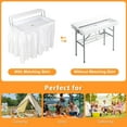 thumbnail image 5 of Outdoor Ice Cooler Folding Table with Drain, Ice Tables with Skirt and Extra Storage Shelf for Parties, Cooler Server for Camping, Picnic, Wedding, BBQ, 5 of 7