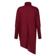 thumbnail image 4 of Long Sleeve Shirts For Women Solid Irregular Turtleneck Shirt Loose Pullover Blouse Tops Womens Long Sleeve Tops, 4 of 5