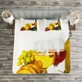 thumbnail image 3 of Ambesonne Wine Quilted Bedspread Set 3 Pcs, Red White Wine Mini Themed, Queen Size, Red Yellow Pale Green, 3 of 3