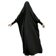 thumbnail image 3 of OBEEII Women Muslim Dresses Solid Color Hooded Abaya Dress One Size Ramadan Prayer Dresses Maxi Hijab Kaftan Robe, 3 of 8