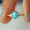 thumbnail image 4 of Oval Cut Tourqoise Solitaire Ring, 925 Sterling Silver Ring, Light Waight Jewelry. Gift For Her. Bezel Setting, 4 of 5