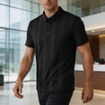thumbnail image 7 of TKKCS Mens Jacquard Knit Polo Shirt- Short Sleeve Moisture-Wicking Regular Fit Business Casual Breathable Collared Shirts Black Size 4XL, 7 of 7