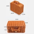 thumbnail image 2 of Bangcool Travel Makeup Case Vintage Rattan Woven Cosmetic Organizer Box Picnic Suitcase, 2 of 10