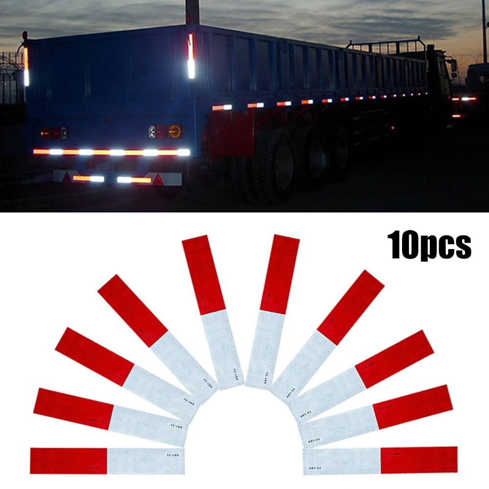 Reflective Conspicuity Tape  2x12in Red White Safety Warning Sign Car Truck RV 