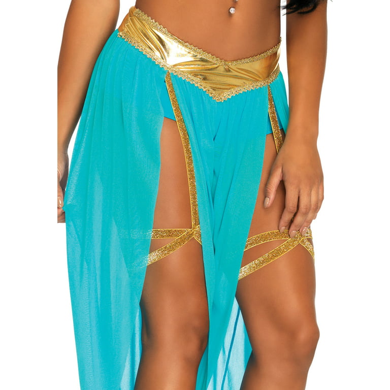 Girl's gold blue Jasmine Bellydance costume