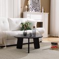 thumbnail image 4 of Guyou 32" Round Coffee Table, French Farmhouse Solid Wood Side Table, Modern Accent Table for Living Room Bedroom Office Sofa Side, Black, 4 of 7