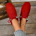 thumbnail image 5 of Wensltd Shoes for Women Wide Width Slip On Comfort Flat Shoes Solid Color Vintage Style, 5 of 9