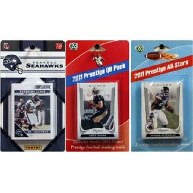 C & I Collectables 2011SEAHAWKSTSC NFL Seattle Seahawks Ensemble d'Équipe sous Licence 2011 avec Douze Cartes Ensemble Prestige All-Star et Quarterback