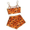 thumbnail image 4 of Bjutir Women Halloween Short Set Sleeveless Tank Top And Halloween Print Casual Pajamas Set Homewear Summer Outfit Set For Women Orange, 4 of 4