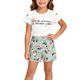 thumbnail image 3 of Iyufng Toddler Girl Clothes Girls 2 Piece Outfits Ruffled Printed Top with Floral Elastic Waist Shorts, 12 Month-5 Years, 3 of 8
