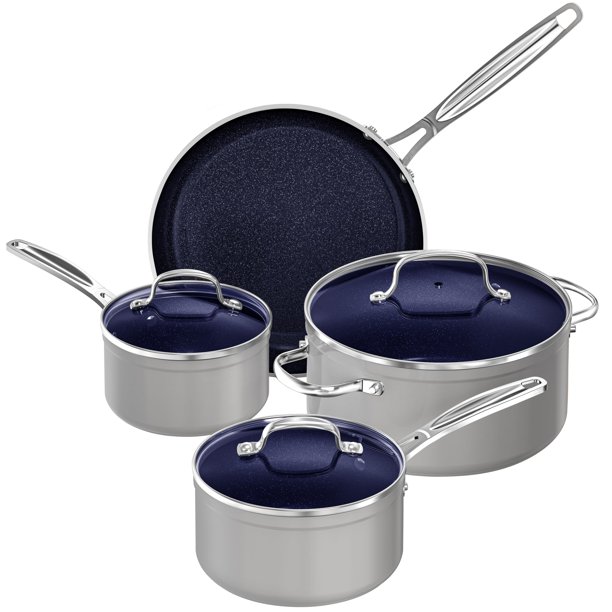 Juego de utensilios de cocina Nuwave Healthy Duralon Blue Ceramic, 7 piezas
