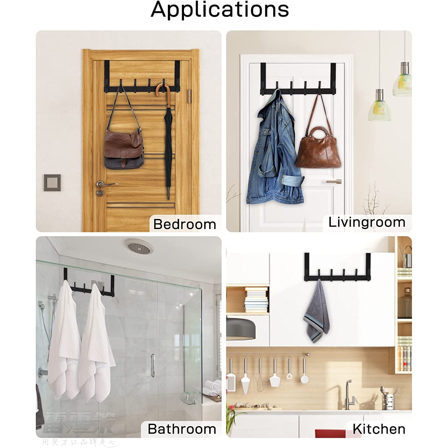 Optish Over The Door Hooks Over The Door Towel Rack with 12 Coat