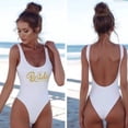 thumbnail image 4 of WILLBEST Trajes de Baño Mujer 2 Piezas Traje de Baño Mujer Moda Letra Impresa Pieza Traje de Baño Sexy Bikini Traje de Baño Sin Mangas Traje de Baño Sin Espalda, 4 of 6