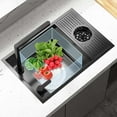 thumbnail image 2 of Nano Black Hidden Mini Bar/Cafe/RV/balcony Sink with Up and Down Faucet and Glass Rinser Set, 2 of 7