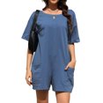 thumbnail image 3 of Fantaslook Rompers for Women Casual Summer Jumpsuits Short Sleeve Loose Overalls Shorts Rompers with Pockets Outfits, 3 of 10