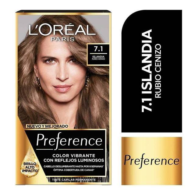 Tinte para cabello L'Oréal Preference 7.1 Islandia rubio cenizo