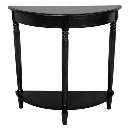 Oriental Furniture 31" Half Round Console Table, Black