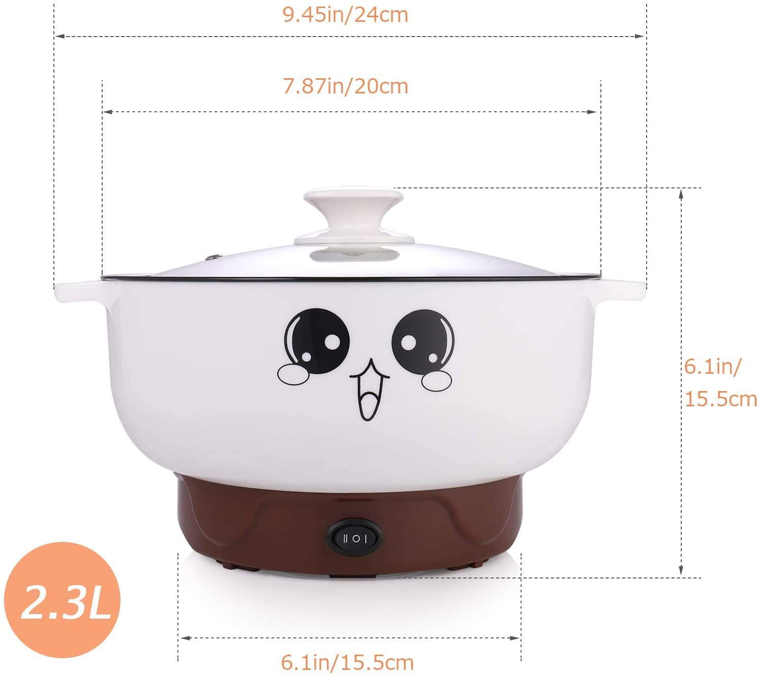 JIAN YA NA 110V Electric Skillet with Lid 4-in-1 Multifunction Non-Stick  Stainless Steel Electric Hot Pot Noodles Rice Cooker Steamed Egg Soup Pot