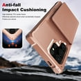 thumbnail image 4 of Feishell Back Wallet Case for Samsung Galaxy S24 Ultra, Premium PU Leather Flip Kickstand Cover with 3 Card Slots, Double Magnetic Clasp Shockproof Car Mount Phone Case for Galaxy S24 Ultra, Rosegold, 4 of 7