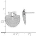 thumbnail image 3 of Auriga Fine Jewelry 925 Sterling Silver Rhodium-Plated Large Scallop Shell Post Stud Earrings for Women, 3 of 5