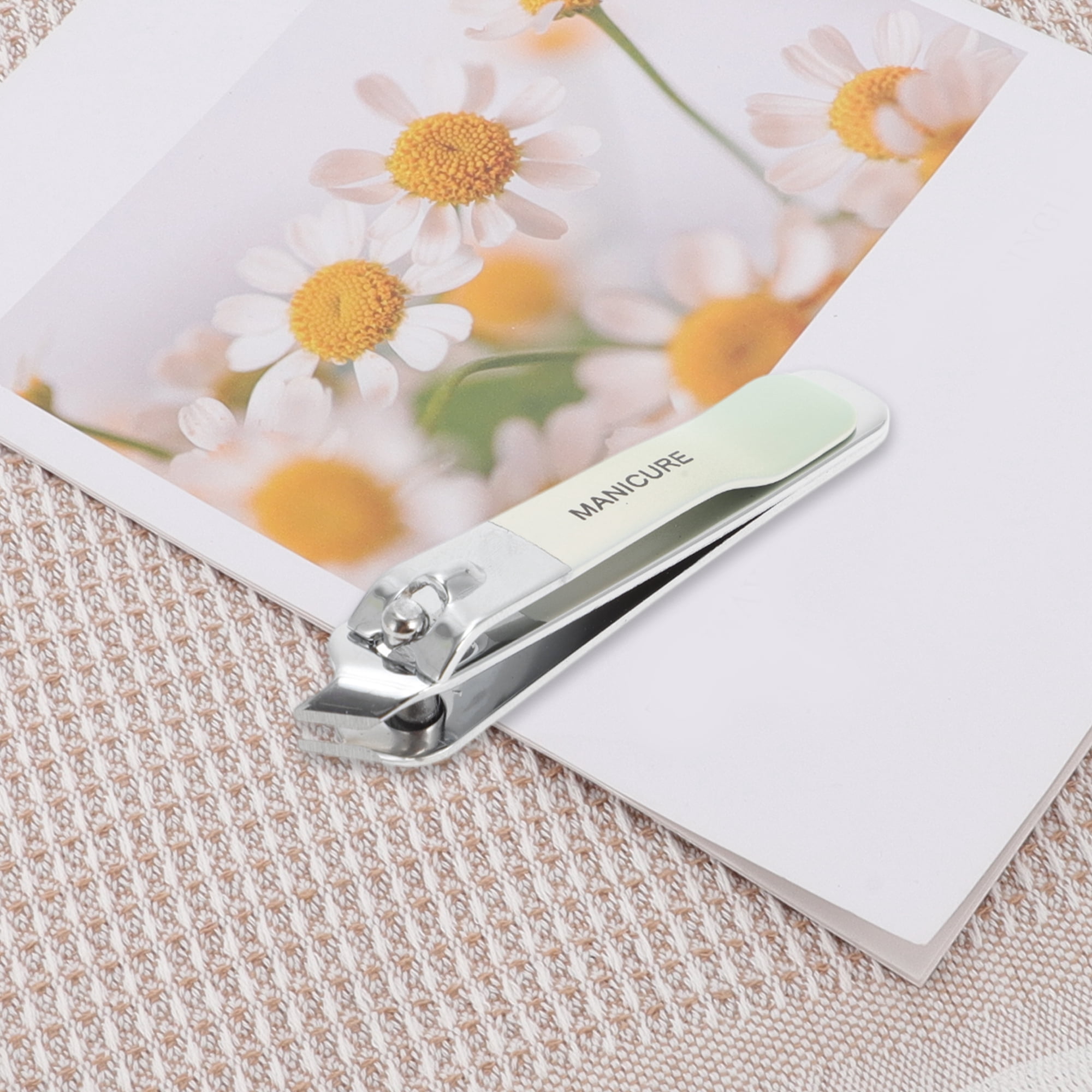Unique Bargains 2pcs Gradual Slanted Nail Clippers Set Green Small