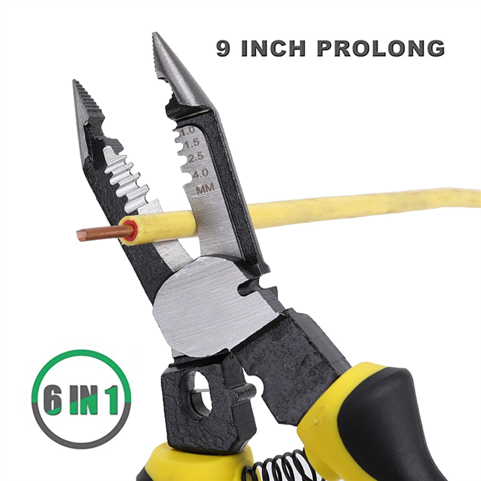 9 inch Multifunctional Electrician's Pliers muli-purpose professional with Wire Stripper/Crimper/Cutter Function Hand Tools ,Built to Last