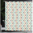 thumbnail image 4 of Ambesonne Retro Shower Curtain, Aquatic Life Ocean Fish, 69"Wx84"L, Salmon Brown Turquoise, 4 of 5