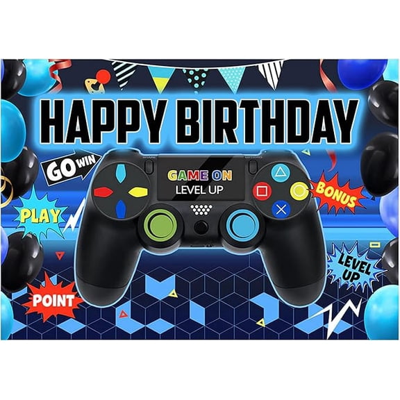 8.3 x 11.7 Inch Edible Square Cake Toppers – Gamer Themed Birthday Party Collection of Edible Cake Decorations