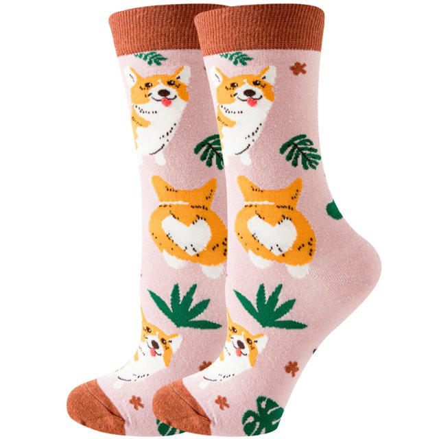 Women's Socks Spring New Creative Cartoon Animal Hedgehog Rabbit Cow Bee Tide Sock Cute Harajuku Fashion Fun Jacquard Stocking 26 35-42